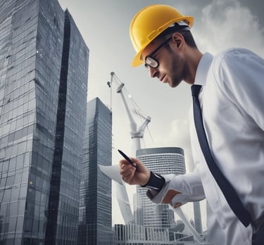 Close-up of hands exchanging keys in front of a modern building.