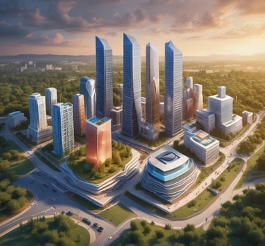Close-up of hands exchanging keys in front of a modern building.