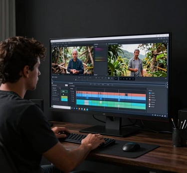 A sleek, modern dark-themed interface showing video licensing options for AI applications.