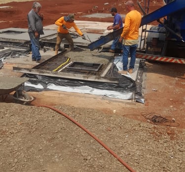 a group of men working on a construction site