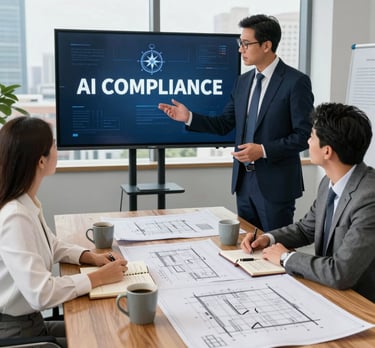 A group of employees attentively participating in an inhouse AI training session.