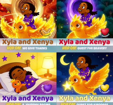 The book covers for the xyla and xenya books