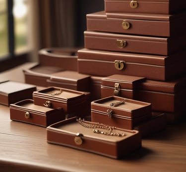 An elegant wooden jewelry box with intricate carvings.