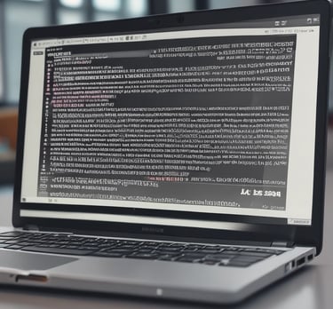 A modern Laptop Comuter with an Opend Coding Programm on the screen where it shows some base code