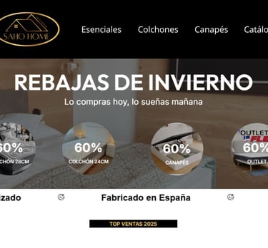 Ejemplo de diseño web profesional y personalizado para tienda de productos del hogar.