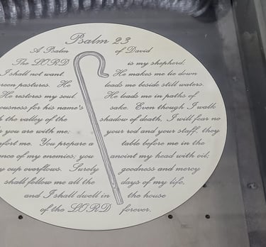 Laser-engraved mirror