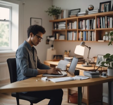 Scrabble tiles arranged to spell 'ONLINE MARKETING' on a wooden table with a textured surface.