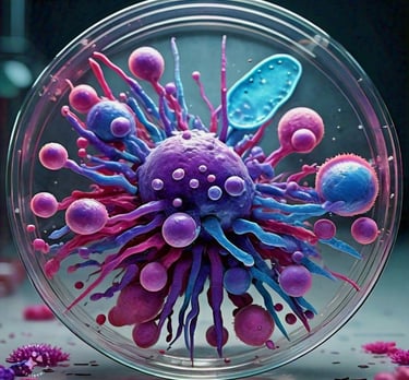 a giant petri dish with a creature inside