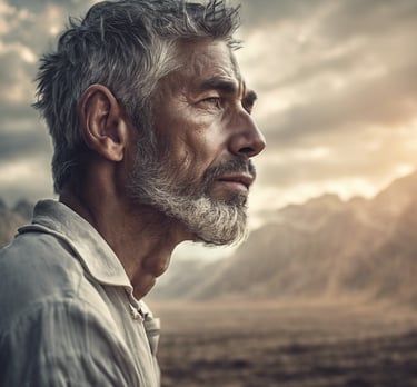 Un homme dans ses pensées
