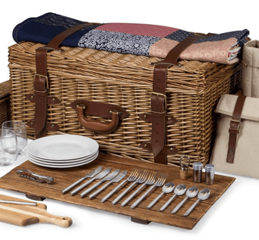 a couples or a group of friends picnic basket 