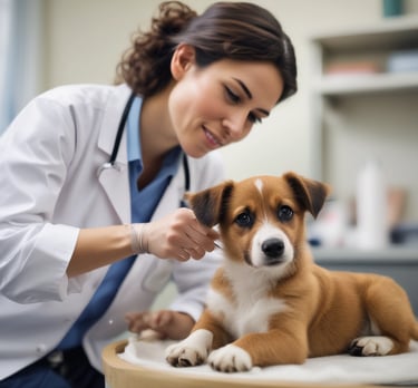 A variety of high-quality pet food bags displayed on a shelf.