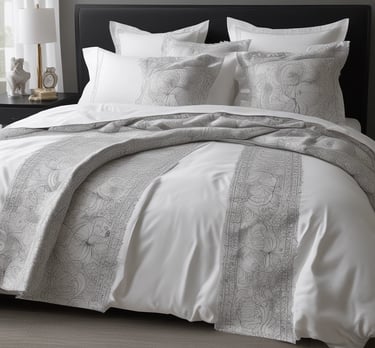 A storefront display featuring an arrangement of clothing items on mannequin and racks. A mannequin is dressed in a light-colored hoodie and sweatpants, surrounded by folded and hanging clothes. The background consists of a plain-textured wall with signage promoting sustainably sourced cotton. The silhouette of a person in a hat is visible in the foreground.