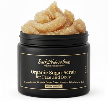 gentle unscented sugar scrub for sensitive skin