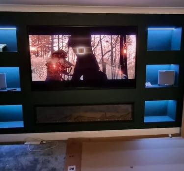 MountMyTV - SONY BRAVIA XR X90L 98" Full Array LED 4K HDR Smart TV & custom built media wall