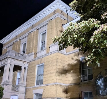 Museum building pictured at night.