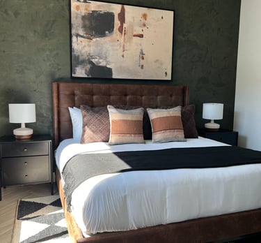 Modern Roman clay feature wall with a soft, matte texture, bringing an earthy and refined look to th
