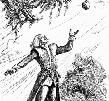 Sir Isaac Newton and his apple