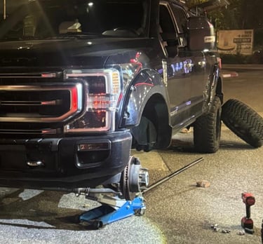 פנצ'ר בגלגל של רכב