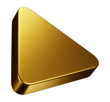 a golden triangle shaped object with a gold triangle