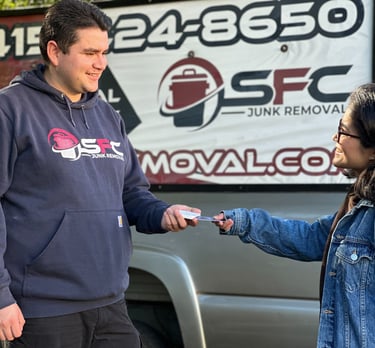 SFC Junk Removal: Loveseat and couch hauling in 94704 & 94566.