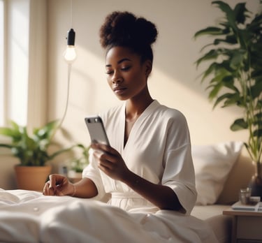 A collection of self-care essentials in a cozy setting.