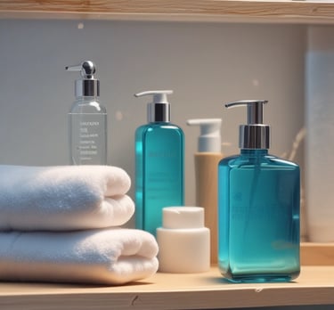 A vibrant display of beauty and lifestyle products.