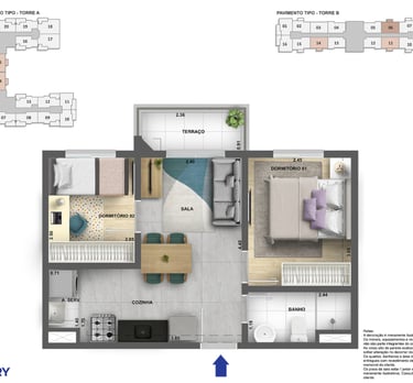 Planta de 2 dorms - like campo limpo
