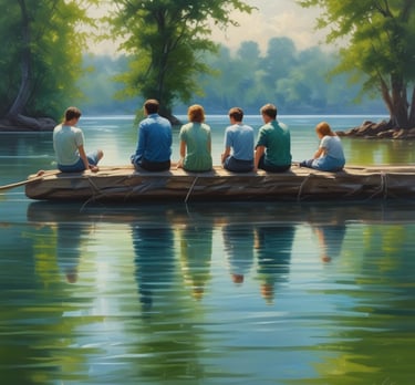 A beautifully arranged display of premium downloadable artworks in a modern setting.