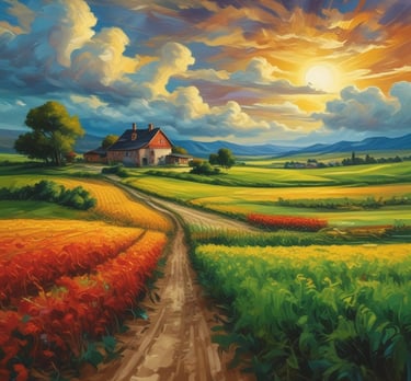 A beautifully arranged display of premium downloadable artworks in a modern setting.