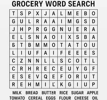 Grocery Word Search 