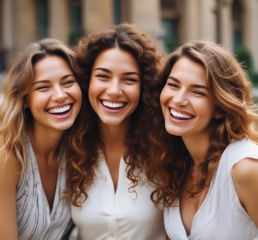 3 women smiling