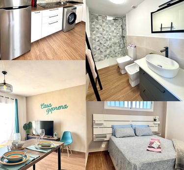 a collage of photos of a vacational house