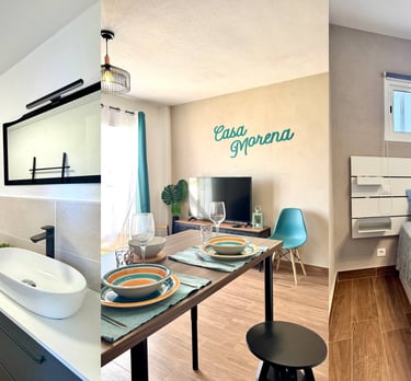 a collage of photos of a vacational house