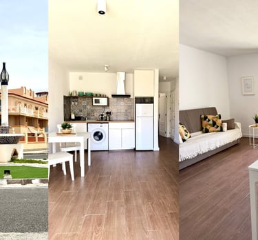 a collage of photos of a vacational house