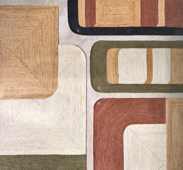 TAPIS MODELE BALI MAISON CASAMANCE EN JUTE ET COTON TRESSE MAIN