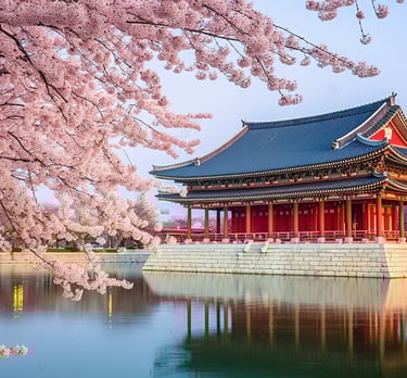 a pagoda in the middle of a lake