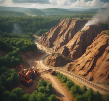 A modern office building surrounded by green landscaping under a clear sky.