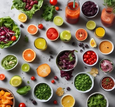 Cozy kitchen table set with fresh ingredients and warm lighting