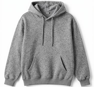 A cozy, minimalist hoodie draped over a modern chair, showcasing fine stitching and a muted color palette.