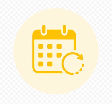 calendar with an arrow and circle meaning our services are very flexible and reliable in the yarra ranges, yarra valley