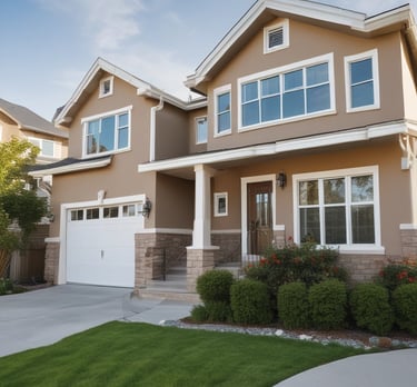 A charming New Jersey home with a freshly painted red brick facade and white shutters under a clear sky.