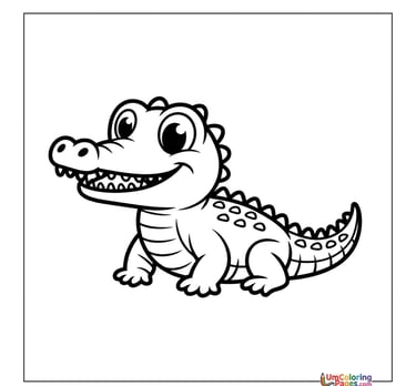Crocodile coloring page reptile animal printable for kids