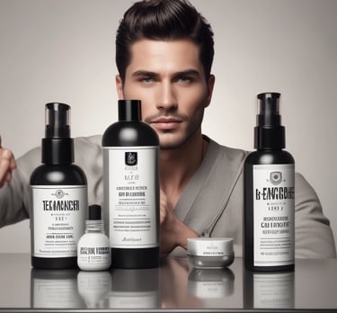 A vibrant display of skincare bottles and jars arranged on a wooden shelf with soft natural light.