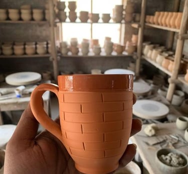 Terracotta clay coffee mug