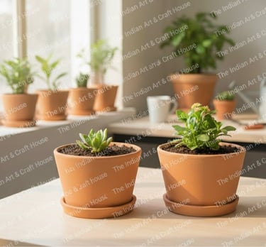 Terracotta clay planting pot