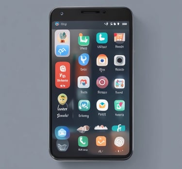 A vibrant smartphone screen displaying a variety of colorful app icons ready for download.