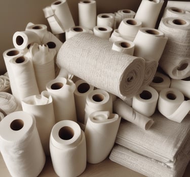 Brightly colored bottles of industrial cleaning liquids lined up on a metal shelf.