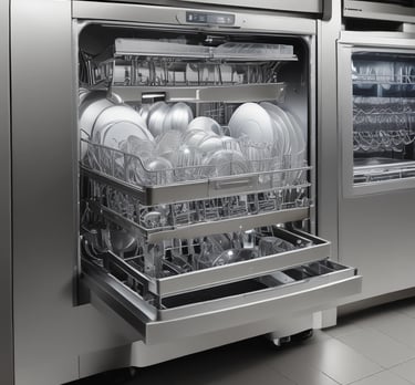 A close-up of professional cleaning gloves and microfiber cloths arranged neatly on a wooden surface.