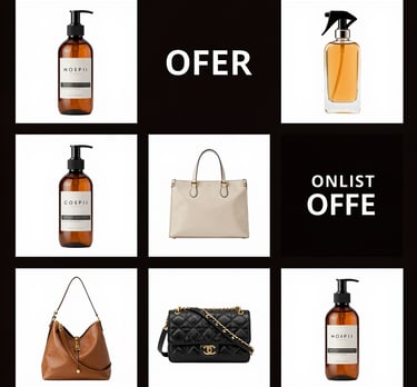 A vibrant collage showing beauty products, cozy home decor items, and happy people shopping together.