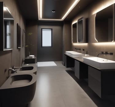 Artisan shaping a unique sink on a pottery wheel in a cozy workshop.